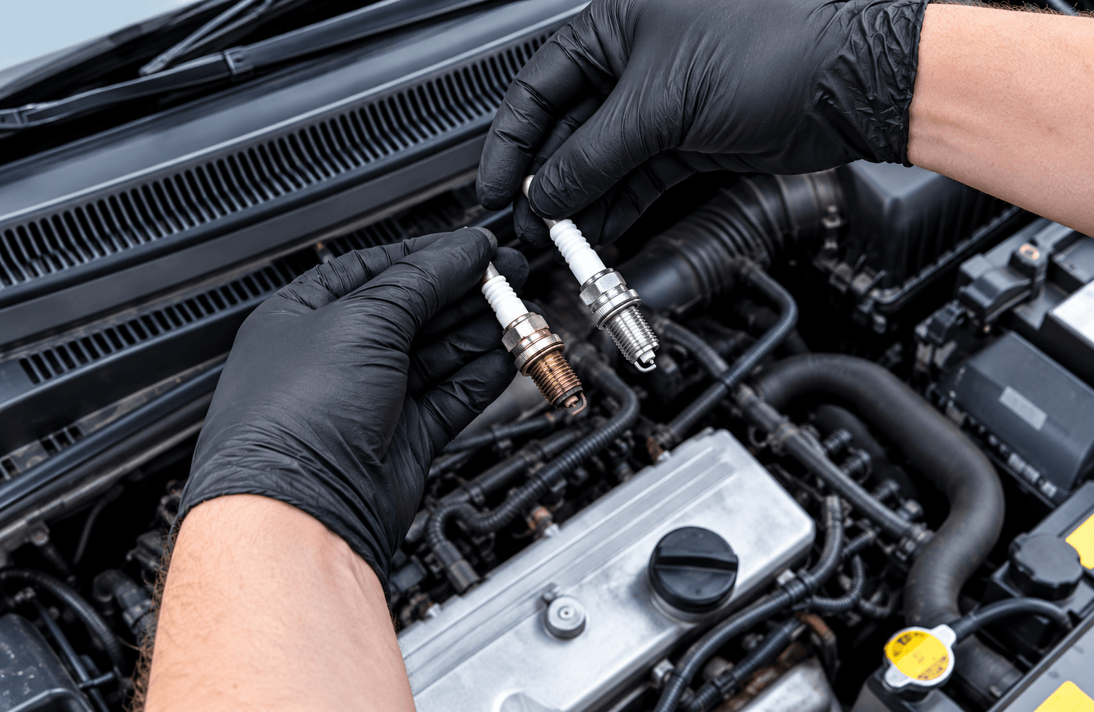 Comparación de bujías en el motor Comparación de bujías en el motor